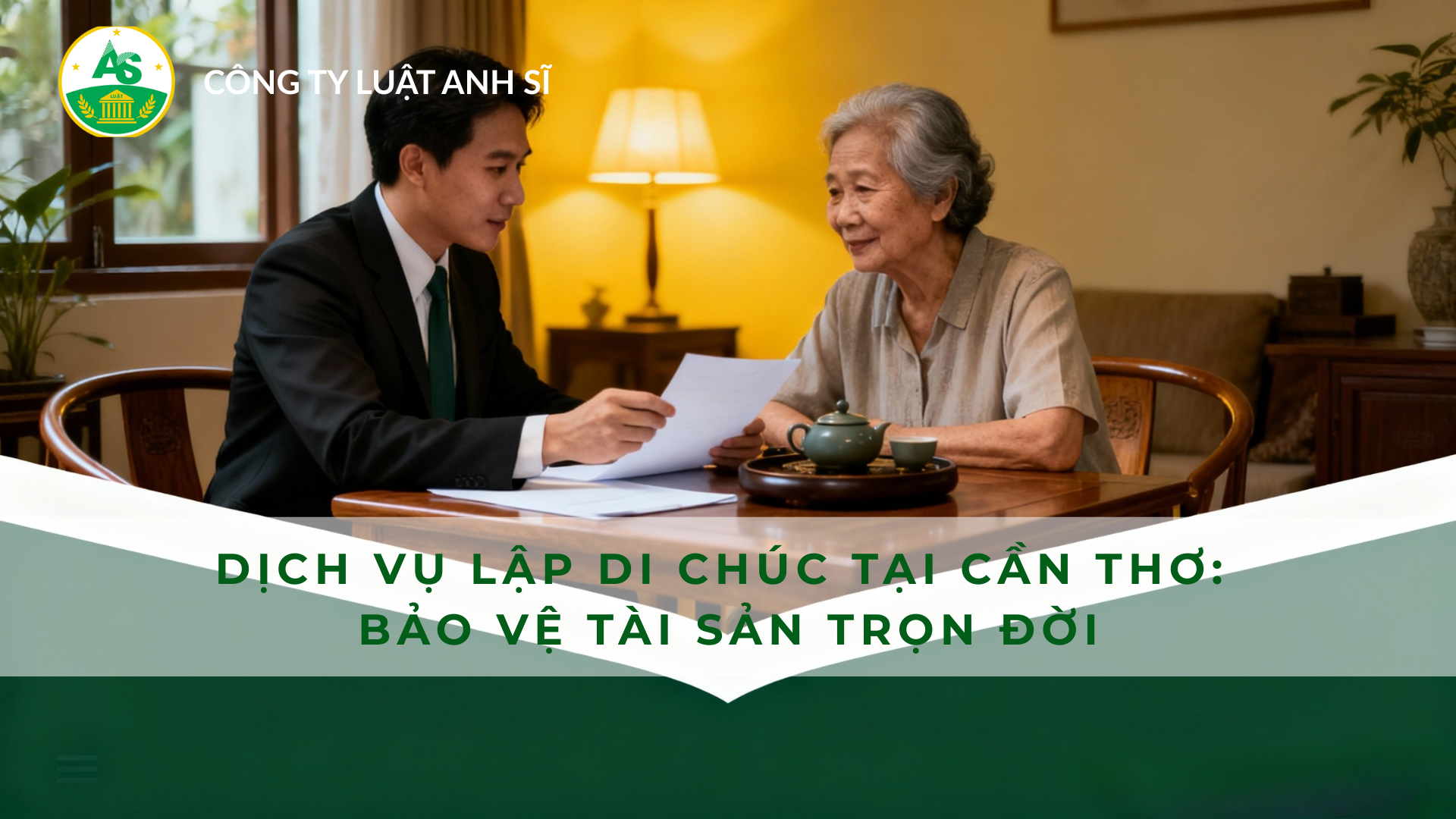 Luật sư Cần Thơ đang tư vấn soạn thảo di chúc cho người cao tuổi tại nhà riêng.