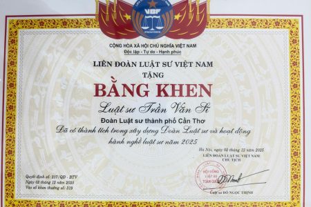 베트남 변호사 연맹 공로 표창장 (2025년)